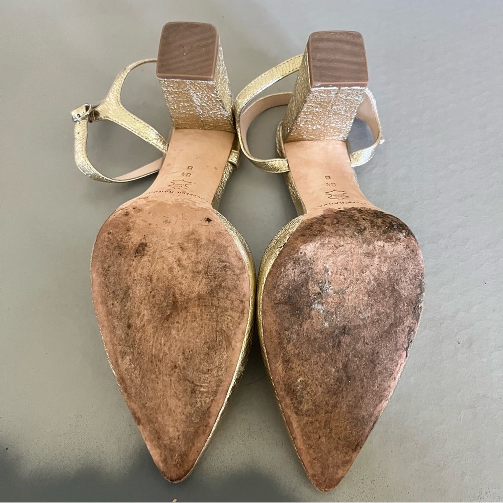 Loeffler Randall Leily Gold D'Orsay Block Heels - Picture 11 of 13